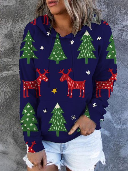 

Funny Letter Christmas Women's hooded sweatshirt, Blue, Hoodies&Sweatshirts