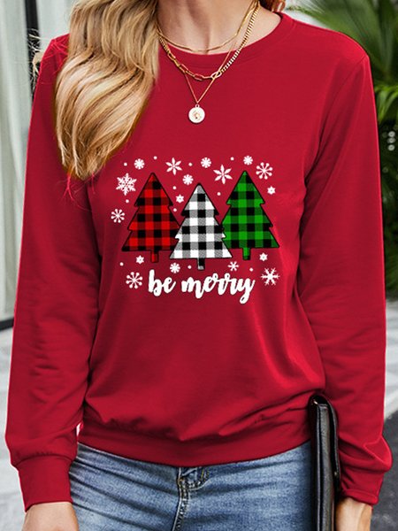 

Christmas Letter Casual Sweatshirt, Red, Hoodies&Sweatshirts