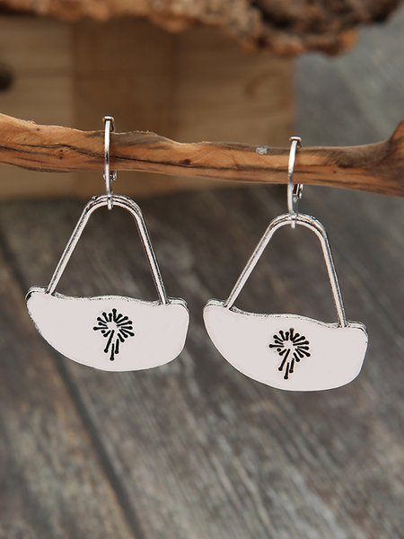 

Simple Dandelion Alloy Earrings, As picture, Earrings