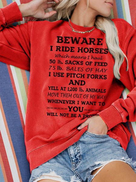 

Beware I ride Horses Sweatshirt, Red, Hoodies&Sweatshirts