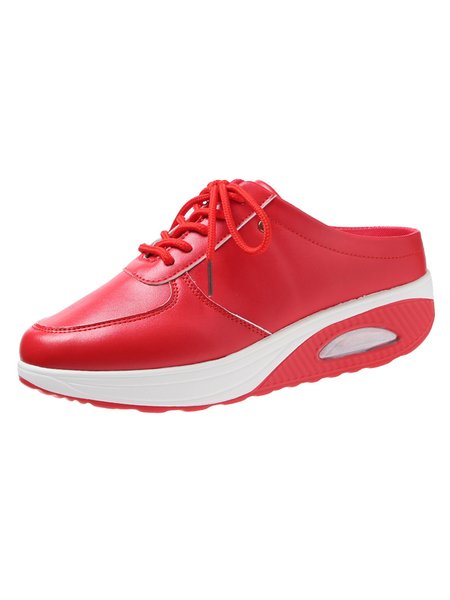 

Casual Platform Tie Shoe, Red, Athletic & Casual Shoes
