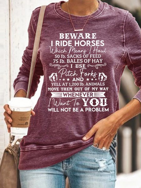 

Beware I ride Horses Sweatshirts, Red, Hoodies&Sweatshirts
