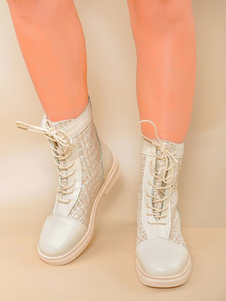 Elegant Stitching Zipper Martin Boots, As picture, Boots