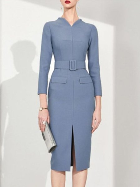 

Work Formal Regular Fit Elegant Dress, As picture, Midi Dresses