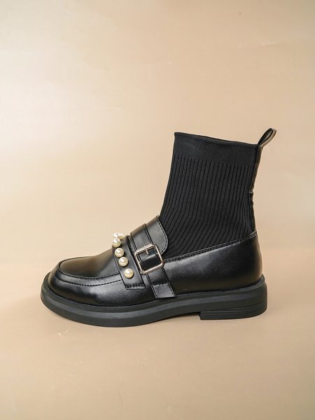 

Casual Pearl Stitching Sock Boots, As picture, Boots