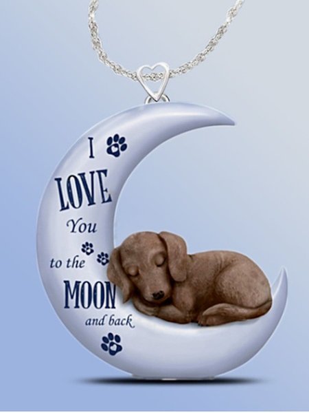 

JFN English Alphabet Moon Dog Necklace, As picture, Necklaces