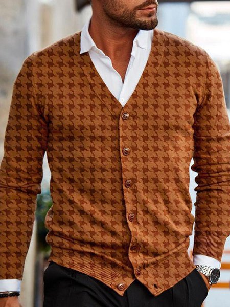 

Casual Long Sleeve V Neck Outerwear, As picture, Outerwear