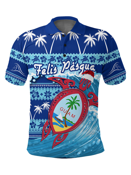

Short Sleeve Plants Sporty Hawaiian T-Shirts, Blue, Men's t-shirts