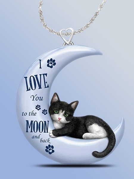 

Resina Luna Gatto Collana, Come immagine, necklace