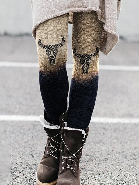 

Skinny Cotton Blends Pants, As picture, Leggings