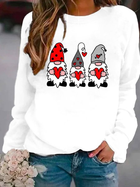 

Casual Basics Simple Figure Loosen Sweatshirt, White, Hoodies & Sweatshirts