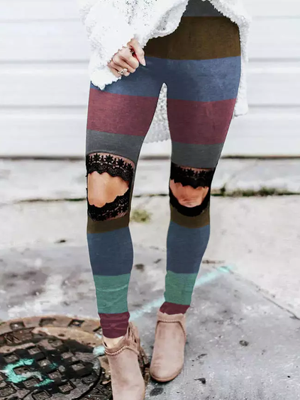 

Regular Fit Cotton Blends Pants, Multicolor, leggings