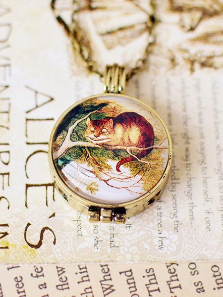 Retro Time Cat Necklace, As picture, Necklaces