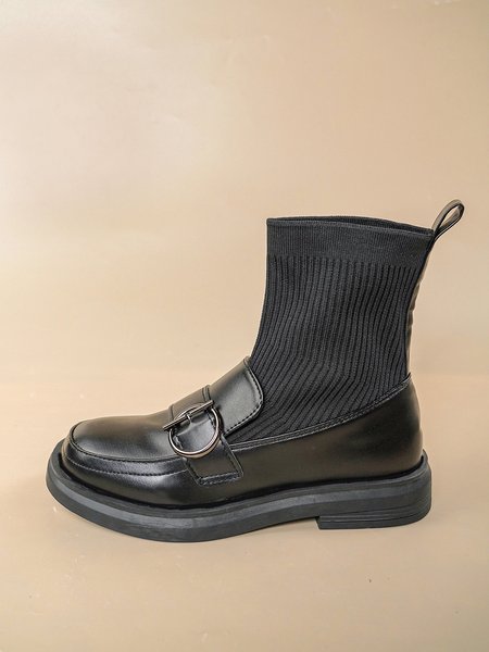 

Casual Stitching Sock Boots, As picture, Boots