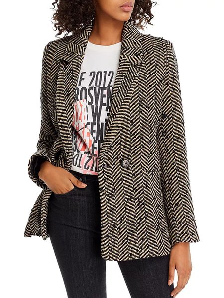 

Lapel Elegant Lapel Regular fit Outerwear, As picture, Blazers