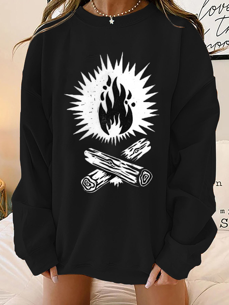 

Black Crew Neck Graphic Vintage Sweatshirt, Hoodies & Sweatshirts