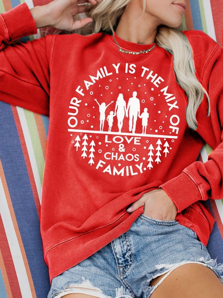 

Family is all about big love and chaos Sweatshirt, Red, Hoodies&Sweatshirts