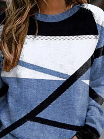 

Casual Round Neck Color Block Sweatshirt, Multicolor, Hoodies & Sweatshirts