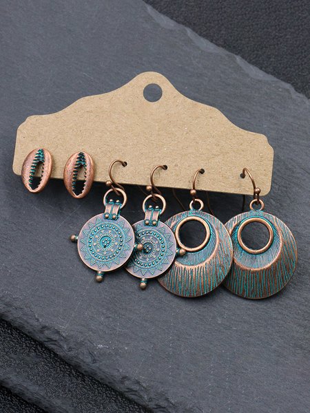 

Vintage Shell Alloy Earrings 3PCS, Earrings