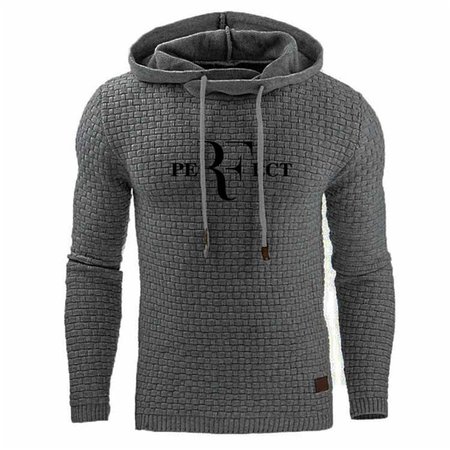 

Men's Retro Pattern Casual Hooded Sweater, Deep gray, Hoodies
