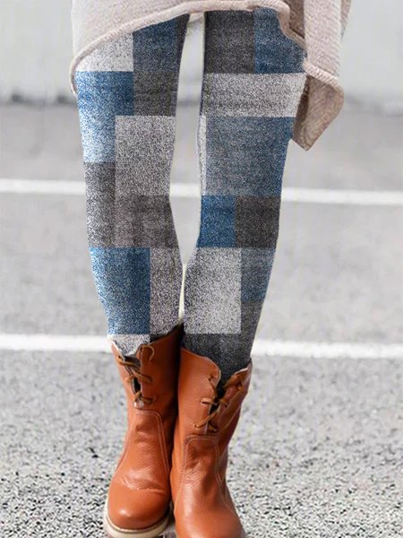 Geometric Pants, Blue, Leggings