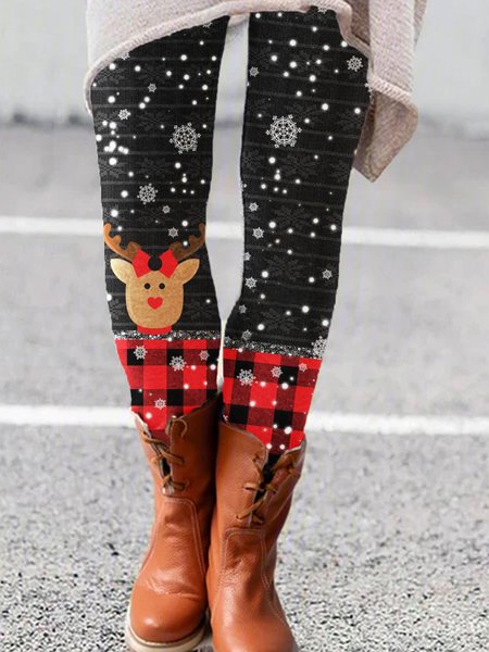 

Christmas Snowman Pants, Black, Leggings