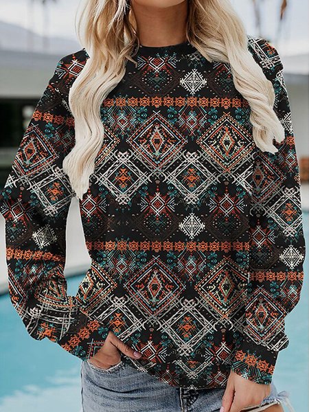 

Loosen Crew Neck Sweatshirt, Multicolor, Hoodies & Sweatshirts
