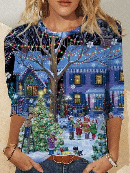 

Christmas Snowman Shirts & Tops, As picture, T-Shirts