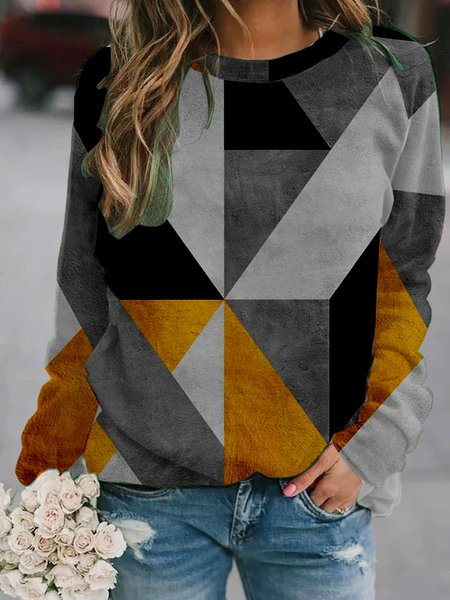 

Loosen Crew Neck Color Block Sweatshirt, Multicolor, Hoodies & Sweatshirts