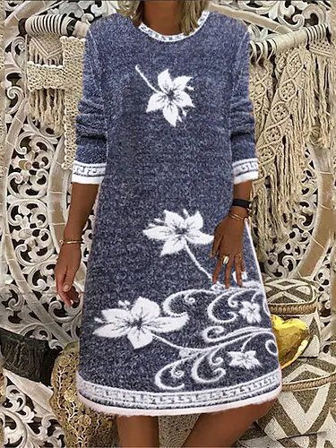 

Casual Crew Neck Dresses, Gray, Mini Dresses