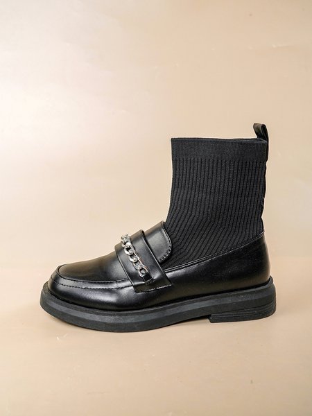 

Casual Chain Stitching Sock Boots, As picture, Boots