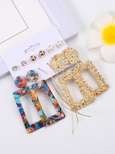 Personalized Diamond Pearl Earrings 6 piece set, As picture, Earrings