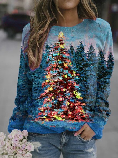 

Christmas Tree Casual Sweatshirt, As picture, Hoodies&Sweatshirts