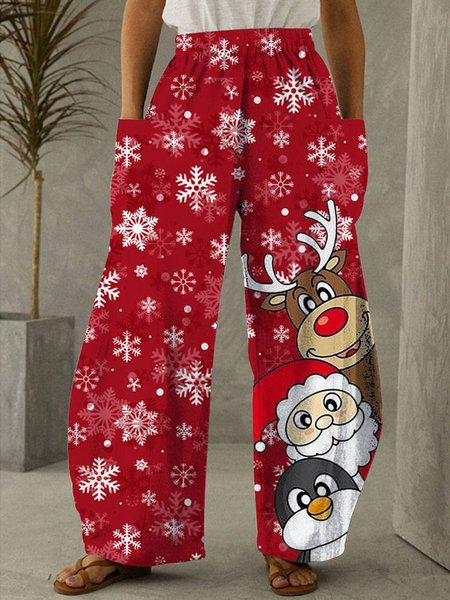 

Christmas Snowman Pants, Red, Pants