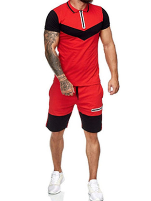 

Cotton Blends Two Piece Sets, Red, Men's sets