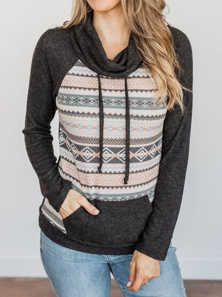 

Cotton Casual Tribal Hooded Sweatshirt, Deep gray, Hoodies & Sweatshirts