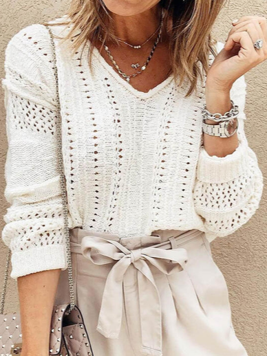

Casual Regular Fit Acrylic Sweater, White, Sweaters