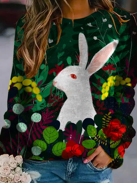 

Rabbit back to nature women's printed sweatshirt, Multicolor, Hoodies&Sweatshirts