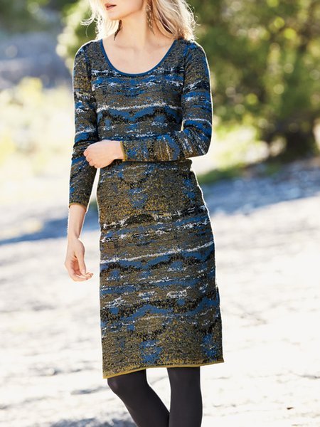 

Casual Vintage Elegant Printed Dresses, Multicolor, Mini Dresses