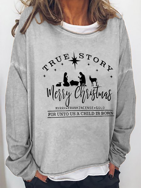 

Merry Christmas True Story Shirts & Tops, Gray, T-Shirts