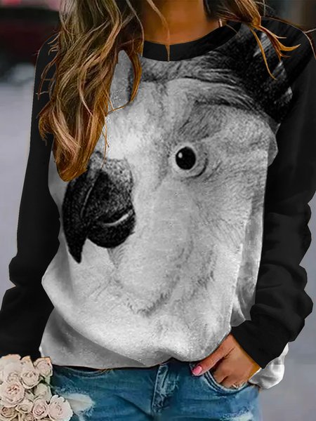 

Funny parrot women print sweatshirt, Black, Hoodies&Sweatshirts