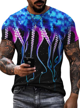 

Crew Neck Short Sleeve Casual T-shirt, Color5, Men's t-shirts