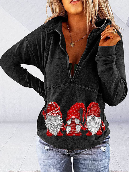 

Natale Pupazzo di neve Casuale Allentare Felpa, Nero, Hoodies & Sweatshirts