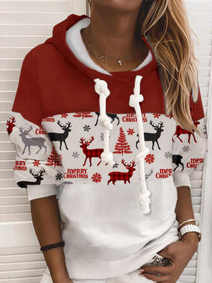 

Christmas Cotton Blends Regular Fit Casual Sweatshirt, Multicolor, Sweatshirts & Hoodies