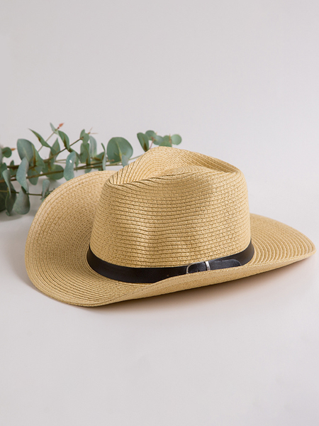 braided straw hat, Beige, Men Hats &Scarves&Gloves