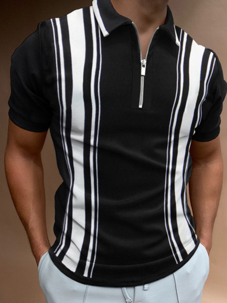 

Sporty Short Sleeve Shirts & Tops, Black-white, Men's t-shirts