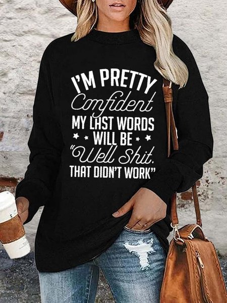 

Loosen Simple Crew Neck Shirts & Tops, Black, Tops