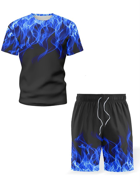 

Crew Neck Outdoor Short Sleeve Suits, Multicolor, Men's sets
