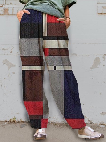

Geometric Pants, Red, Pants