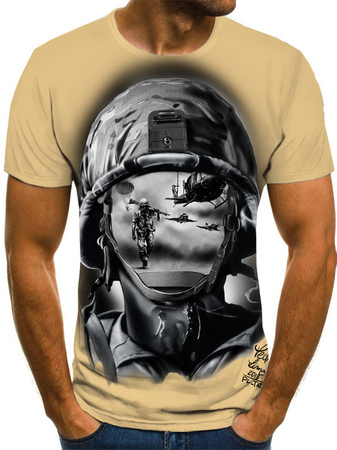 

Short Sleeve Crew Neck Shirts & Tops, Khaki black, Men's t-shirts